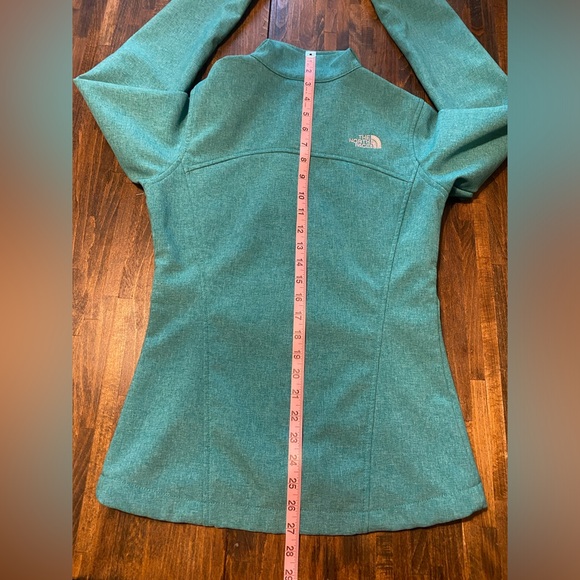 The North Face Softshell Full Zip Jacket Womens XS Mock Neck Teal Blue - Picture 7 of 9